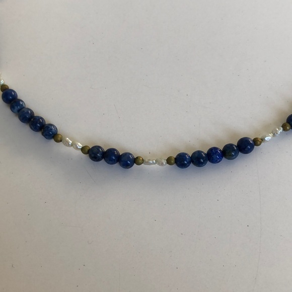 Lapis & freshwater pearls necklace - Picture 2 of 3